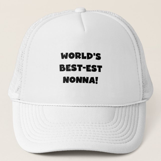 Casquette Black Text Meilleurs T-shirts et cadeaux Nonna (Devant)