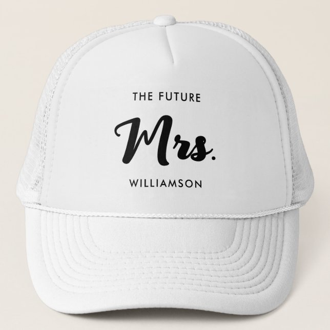 Casquette Black White Future Mme Nom Se Marier (Devant)