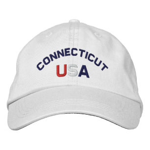 Casquette blanc brodé du Connecticut USA