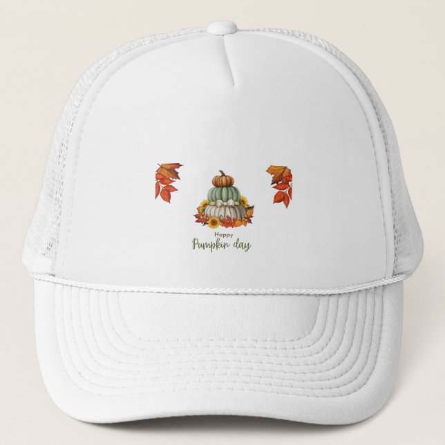 casquette blanc citrouille jour (Devant)