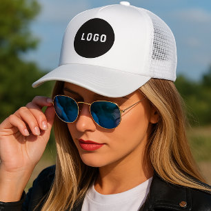 Casquette Blanc et noir Utilisez votre logo