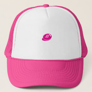 Casquette Blanc et rose chaud avec la lettre "B" élégant mig