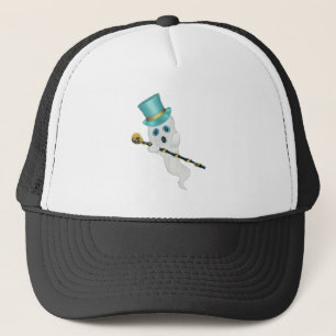 Casquette Blanc Fantôme Bleu Yeux Top Chapeau Fancy Canne cr