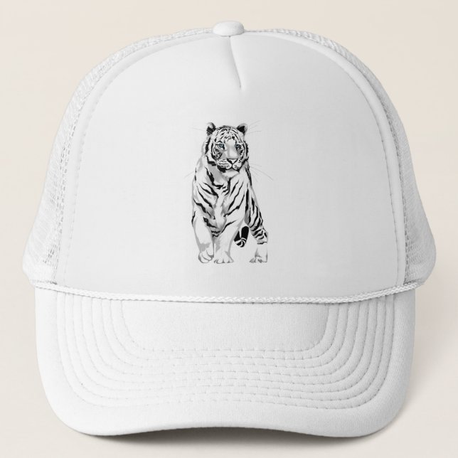 Casquette blanc majestueux de tigre (Devant)