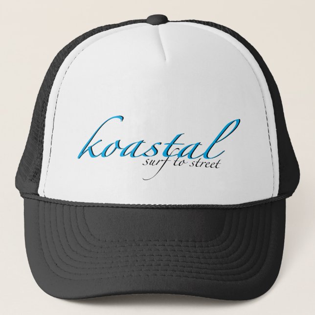 Casquette blanc noir de camionneur de Koastal (Devant)