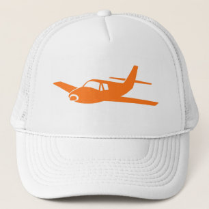 Casquette blanc orange simple d'avion