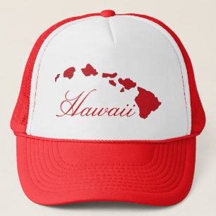 Casquette blanc rouge d'îles d'Hawaï