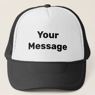Casquette Blanc simple avec Modèle de texte noir