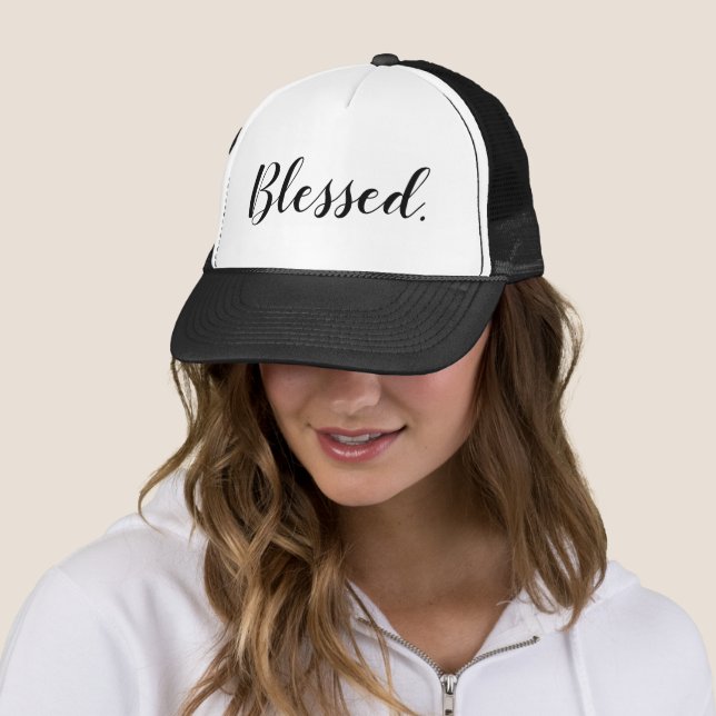 Casquette Blessé noir blanc moderne Script chrétien (En situation)