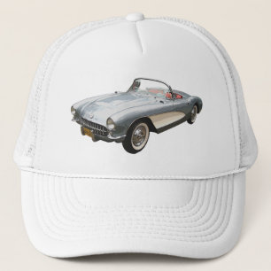 Casquette Bleu argenté Corvette 1959 sur le chapeau blanc