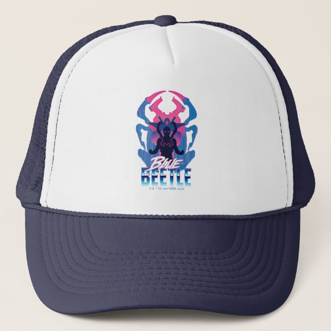 Casquette Bleu Beetle Rétrowave contre graphique (Devant)