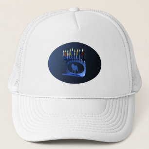 Casquette Bleu brillant Chanukkah Menorah