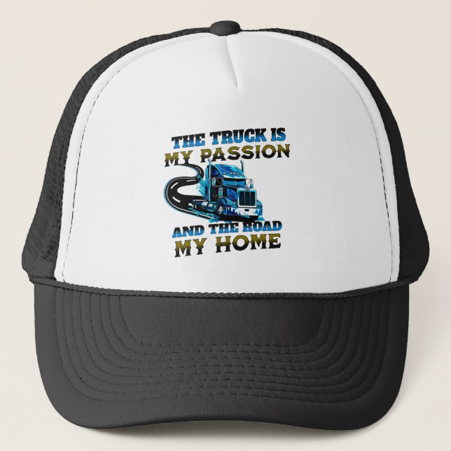 Casquette Bleu Camion Speed Road Passion Home Conception du  (Devant)