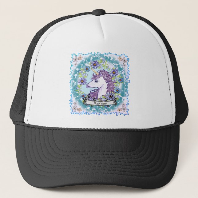 Casquette Bleu Daisy Unicorn (Devant)