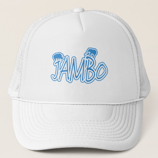 Casquette Bleu de swahili de Jambo bonjour (Devant)