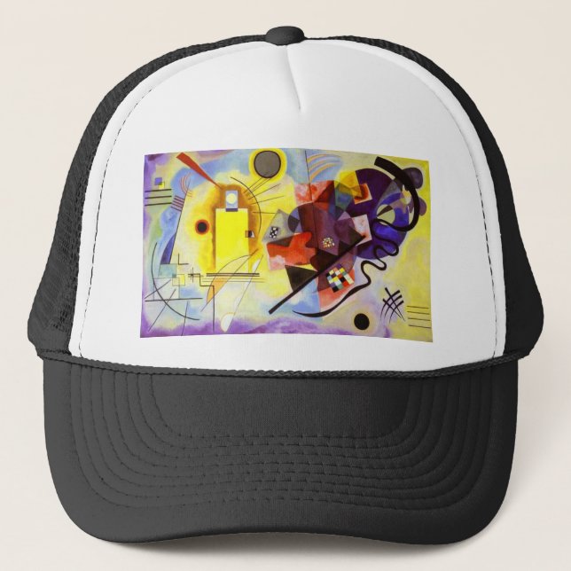 Casquette Bleu rouge jaune Kandinsky peinture Abstraite (Devant)
