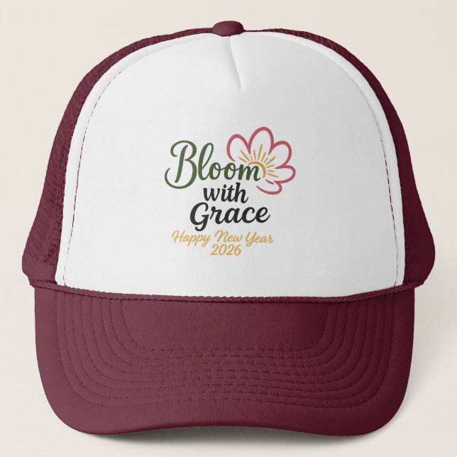 Casquette Bloom with Grace Hat | Happy New Year 2026 (Devant)