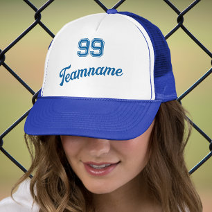 Casquette Blue Baseball Custom Player Numéro et nom de l'équ