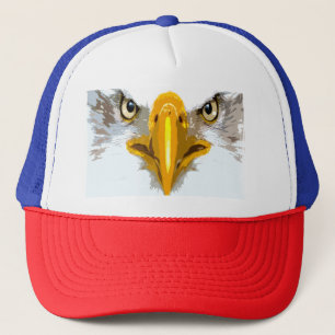 Casquette Blue Red White Eagle Head Pop Art Moderne Élégant