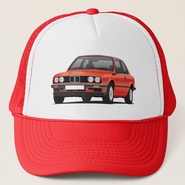 Casquette BMW rouge 3 séries (E30) (Devant)