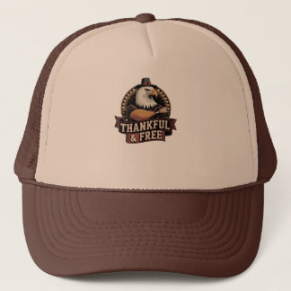 Casquette Bold Eagle Head Thankful & Free Vintage Graphic