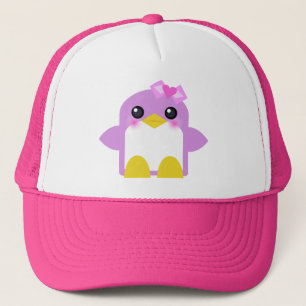 Casquette bonbon de rose de fille de pingouin de kawaii