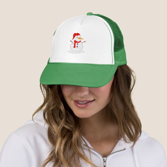 Casquette Bonhomme de neige heureux avec un chapeau de Père  (En situation)
