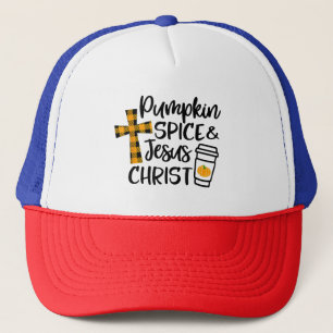Casquette Bonjour Automne Citrouille Épices et Jésus Christ 