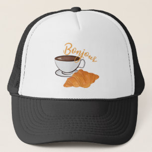 Casquette Bonjour Croissant Café Petit déjeuner - Café Franç