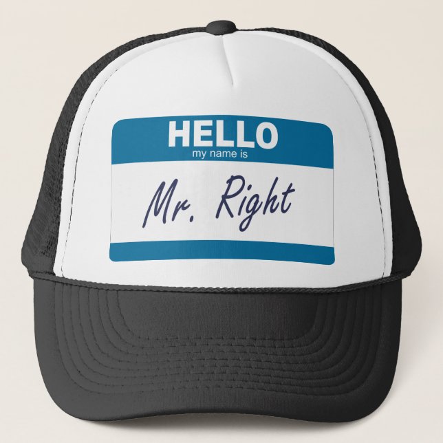 Casquette bonjour mon nom est M. droite (Devant)