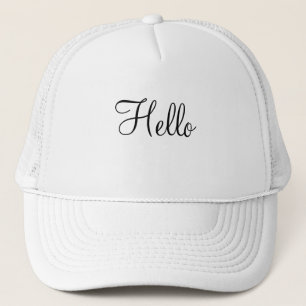 Casquette Bonjour nom de texte Blancs et Blancs Blancs et Bl