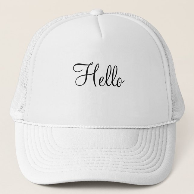 Casquette Bonjour nom de texte Blancs et Blancs Blancs et Bl (Devant)