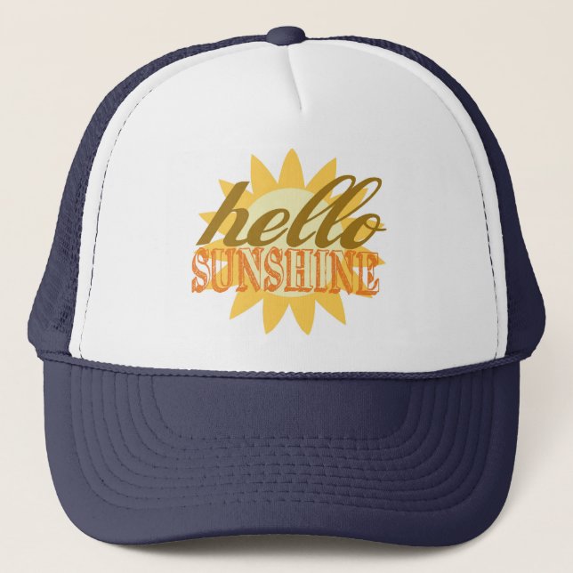 Casquette Bonjour Sunshine Trucker Hat Great pour l'été (Devant)