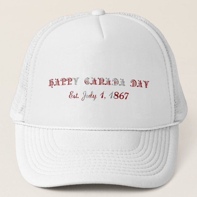 Casquette Bonne fête du Canada Est. 1er juillet 1867 Typogra (Devant)