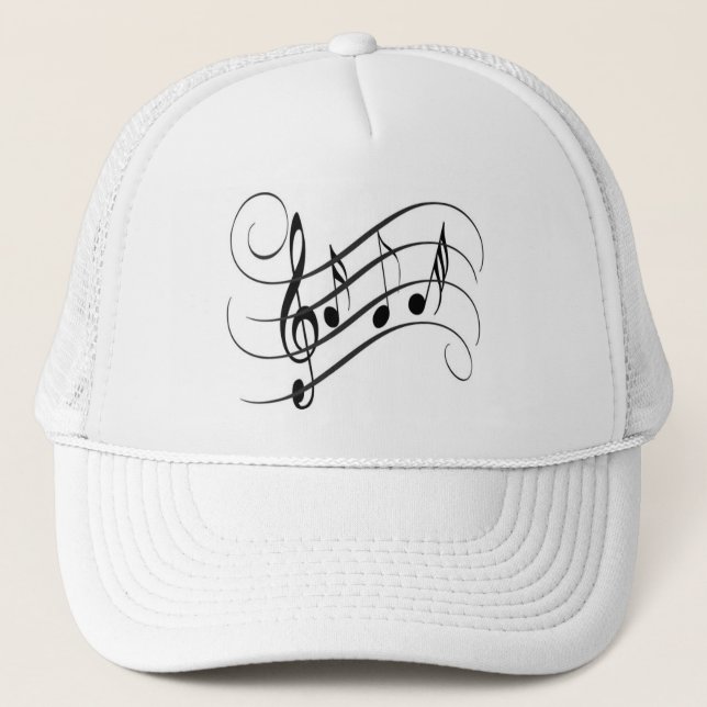 Casquette Bonnet de Routier Designer Notes Musicales (Devant)