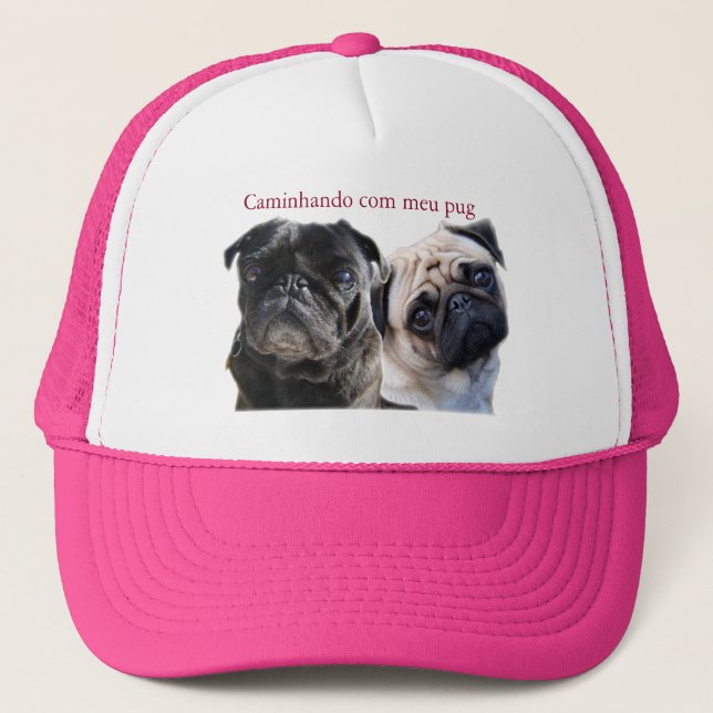 Casquette bonnet en marchant avec mien pug (Devant)