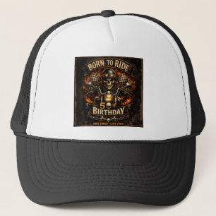Casquette Born to Ride 50th Birthday Biker Skull Card