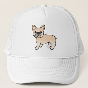 Casquette Bouledogue français crème Chien de dessin animé mi