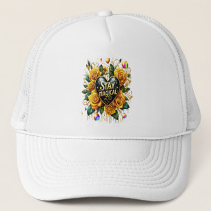 Casquette Bouquet enchanteur de Roses d'or et de coeur