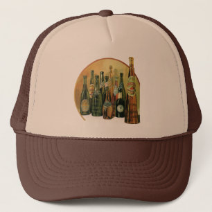 Casquette Bouteilles de bière importées vintage, alcool, boi