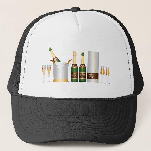 Casquette bouteilles de champagne (Devant)