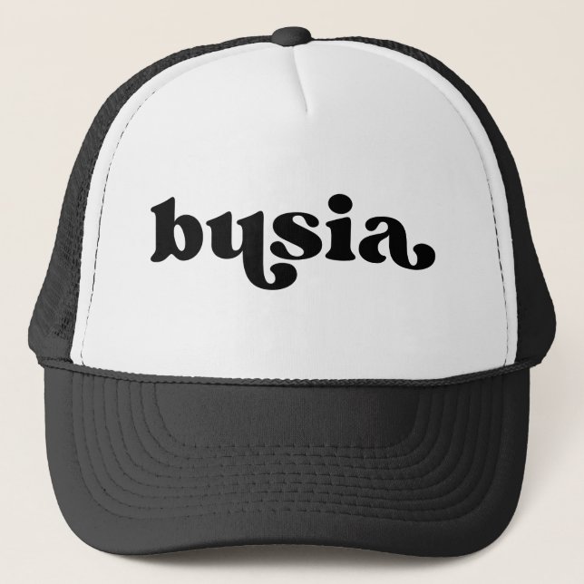 Casquette Boutique polonaise noir et blanc rétro (Devant)