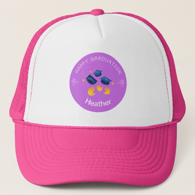 Casquette Bouton - Happy Graduate Personnaliser - Ajouter un (Devant)