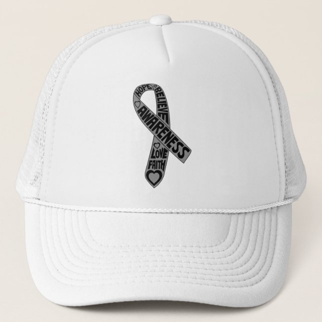 Casquette Brain Cancer Slogans Ruban (Devant)