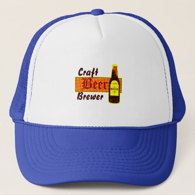 Casquette Brasseuse de bière artisanale, orange et jaune (Devant)