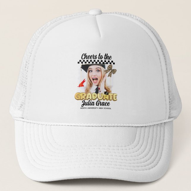 Casquette Bravo à l'étudiant blanc photo personnalisée (Devant)