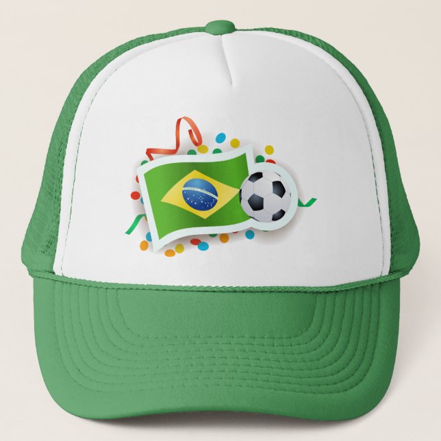 Casquette Brésil, conception de football (Devant)
