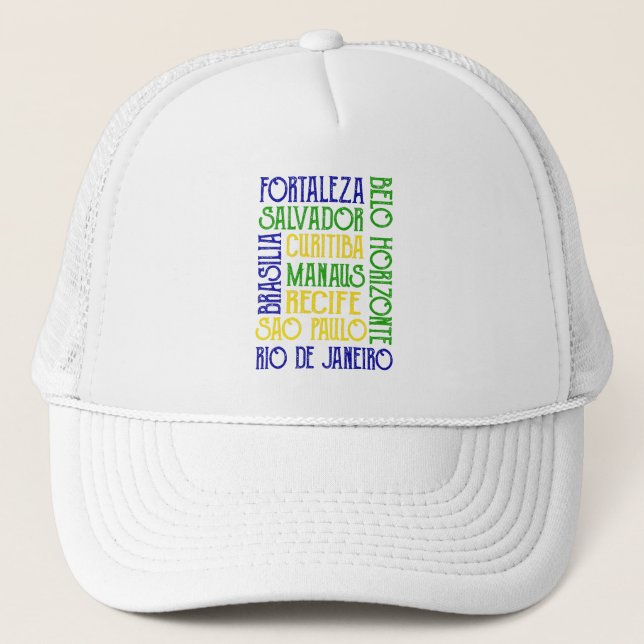 Casquette Brésil Noms de ville Rio de Janeiro Sao Paulo (Devant)