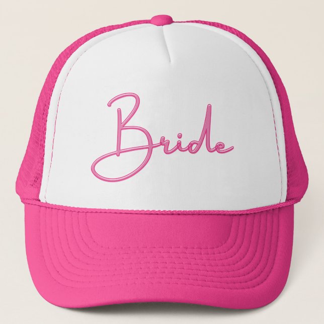 Casquette Bride rose chaude  (Devant)