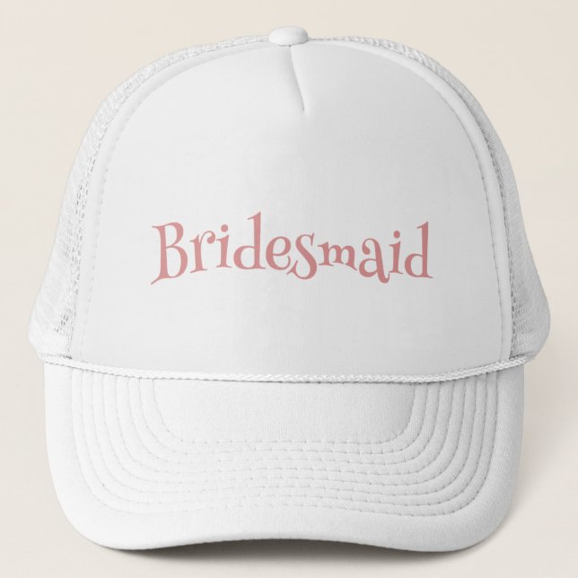 Casquette Bridesmaid rose et blanc (Devant)